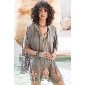 Johnny Was Antoinette Floral Embroidered Tunic Top-3X